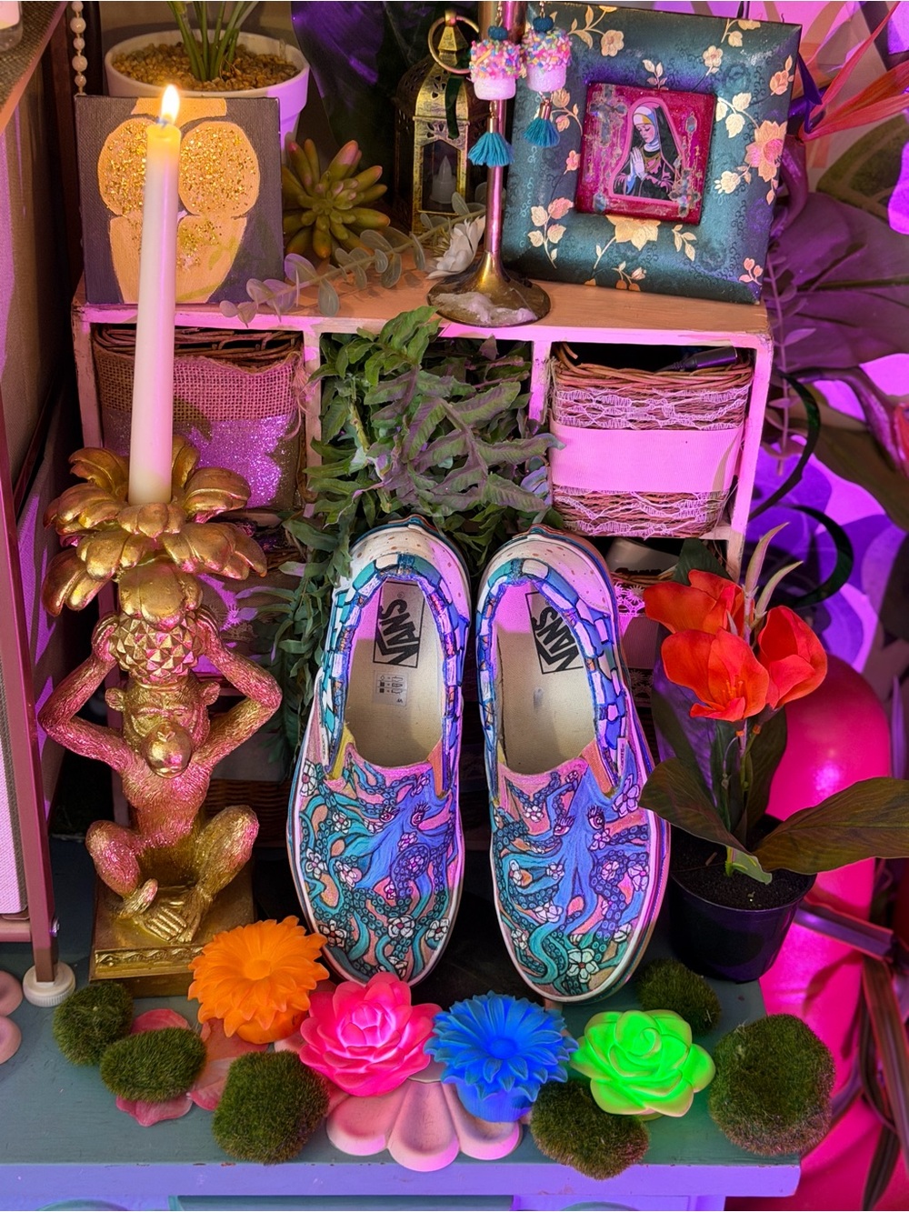 Vans Slip-On Sneakers with Hand-Drawn Octopus Art by Swhitey - Picture 7 of 12